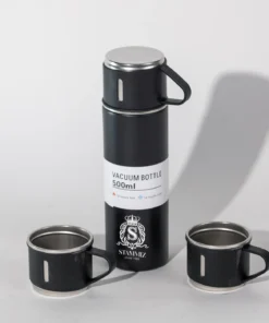 ชุดกระบอกน้ำสเตนเลส+แก้ว 2 ใบ ความจุ กระบอกน้ำ (420 มล.) + แก้ว (150 มล.)