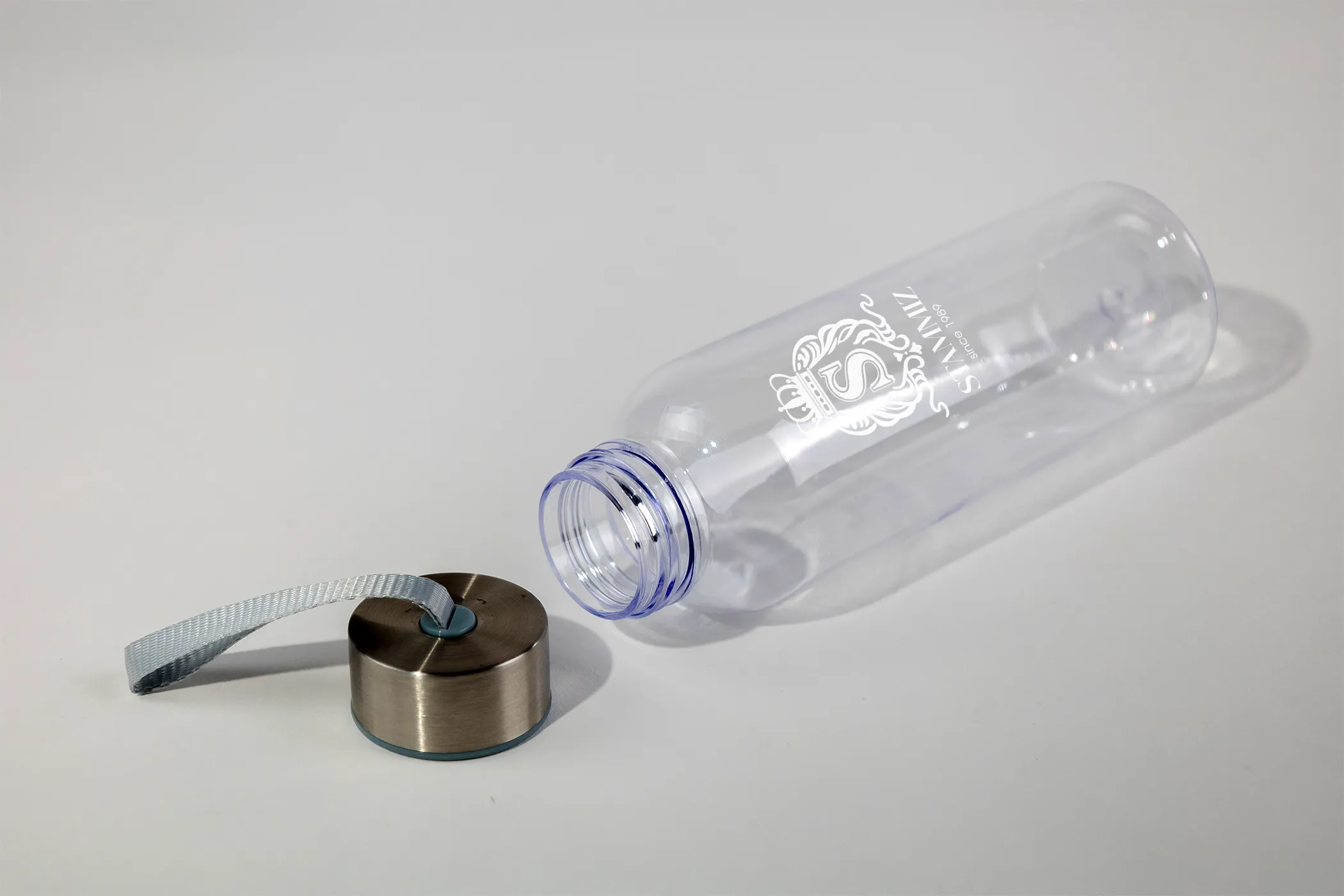 ขวดน้ำพลาสติก ฝาสแตนเลส ความจุ 420 มล.