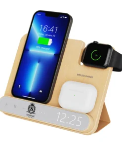 แท่นชาร์จชุดไม้ไผ่4in ชาร์ตโทรศัพท์ ไอโฟน Smartwatch นาฬิกา