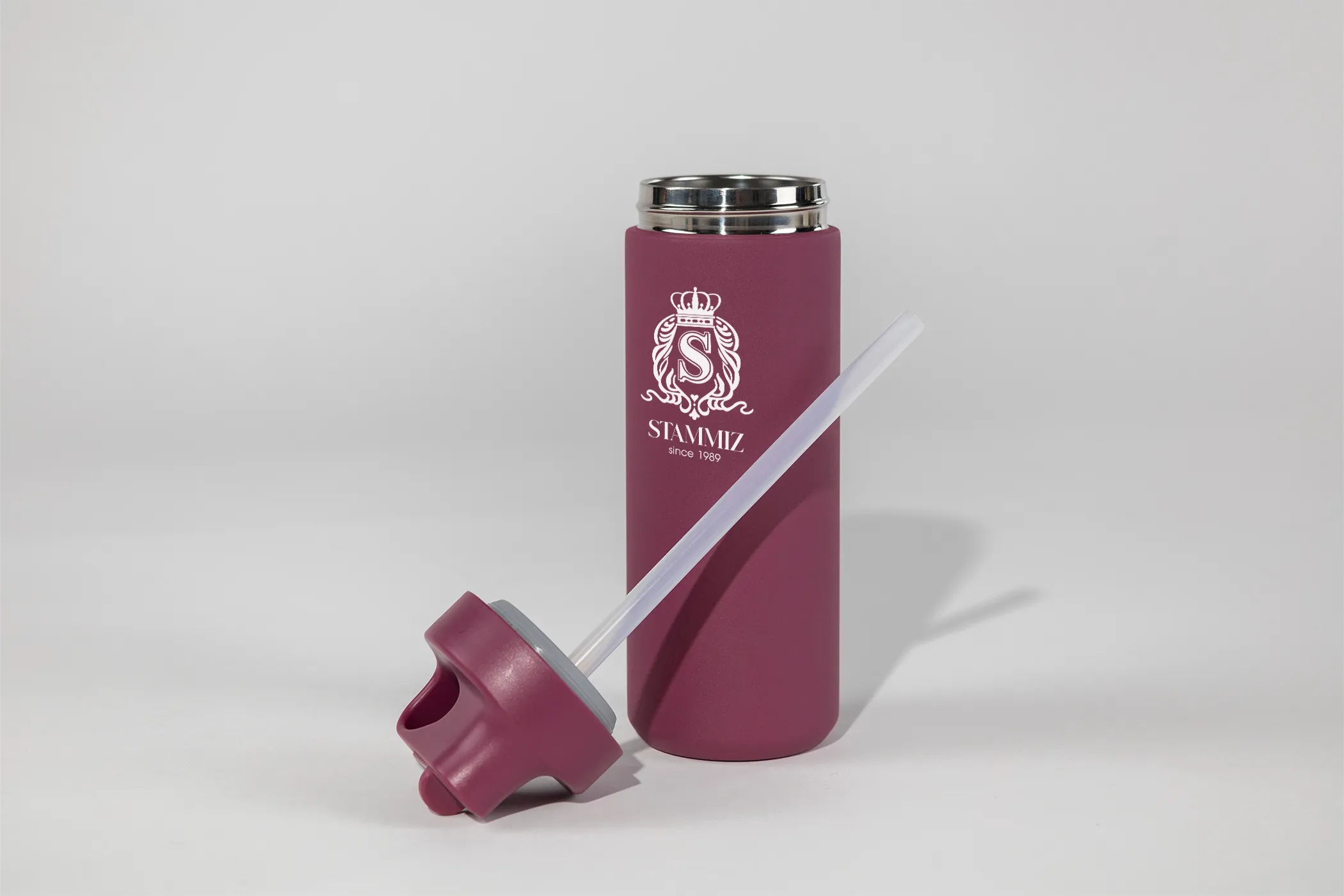 กระบอกน้ำเก็บความร้อนและเย็น พร้อมหลอด ความจุ 550 มล.