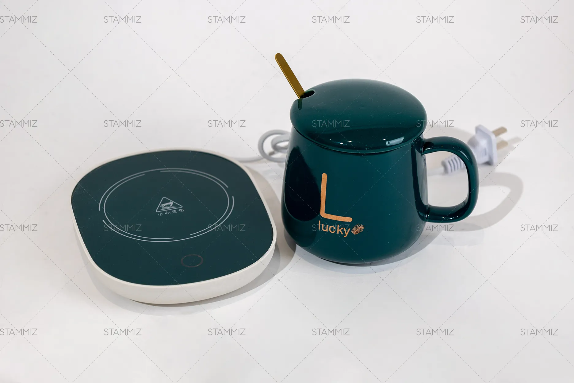 แก้วกาแฟอุ่นร้อนพร้อมช้อนและฝาปิด - Image 2