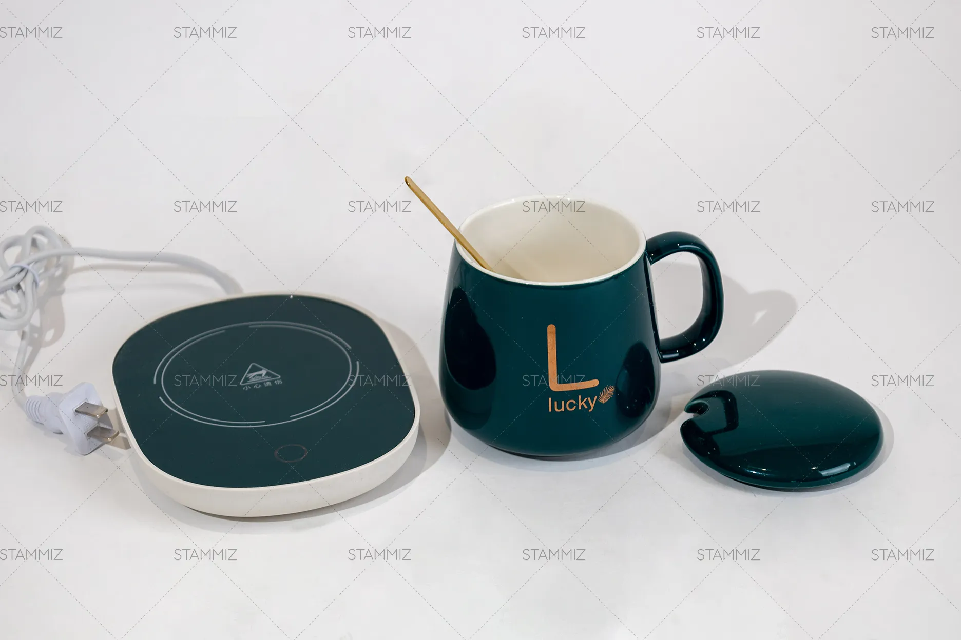 แก้วกาแฟอุ่นร้อนพร้อมช้อนและฝาปิด - Image 3