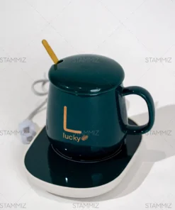 แก้วกาแฟอุ่นร้อนพร้อมช้อนและฝาปิด