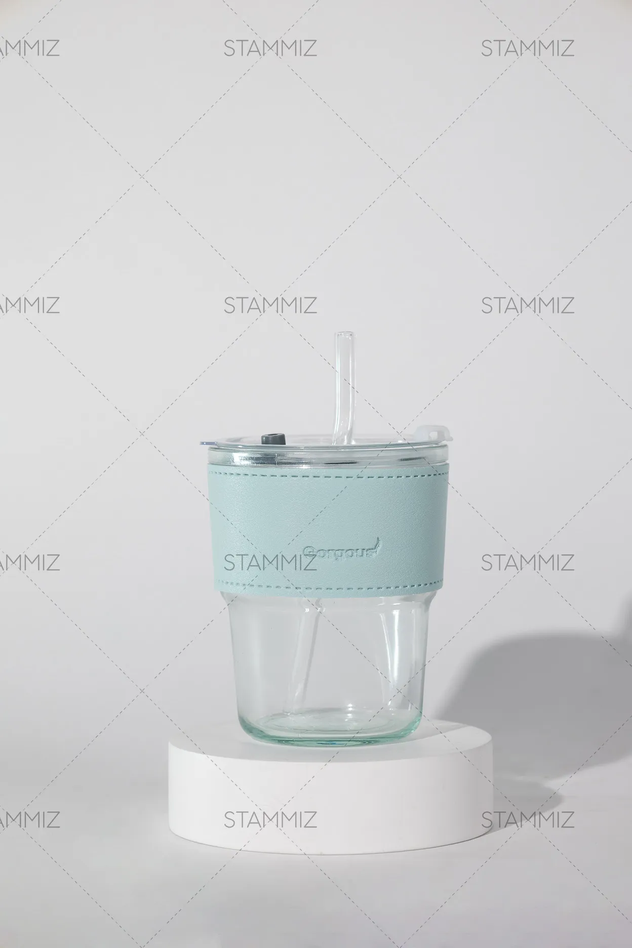 แก้วกาแฟพร้อมปอกหนังกันความร้อนและหลอดแก้ว - Image 5