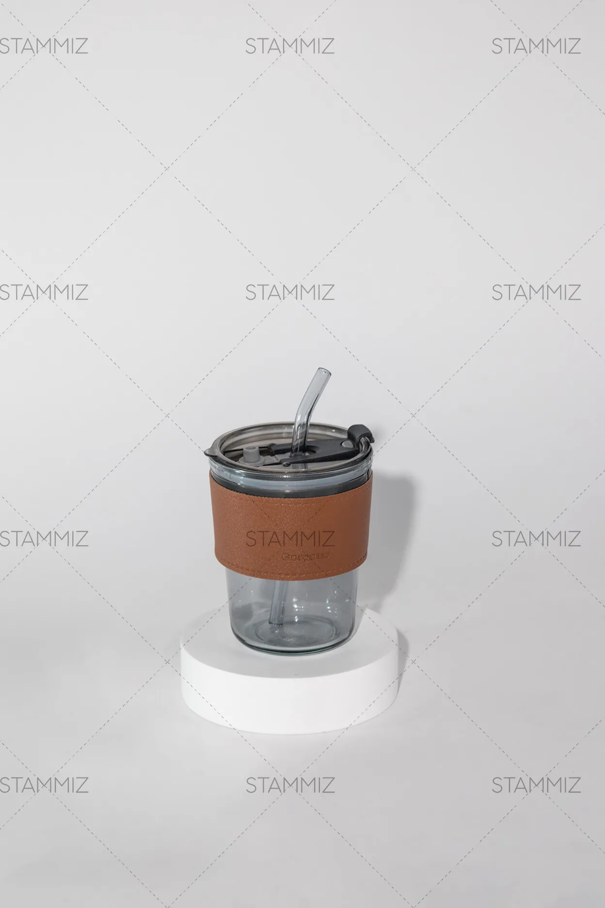 แก้วกาแฟพร้อมปอกหนังกันความร้อนและหลอดแก้ว - Image 2