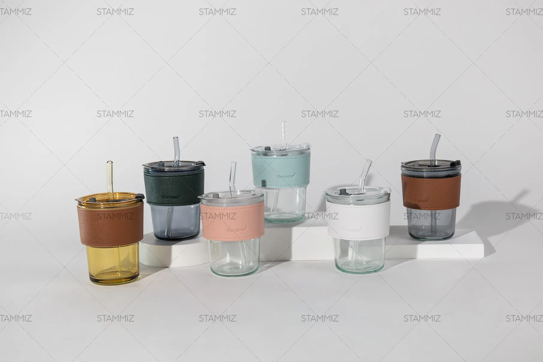 แก้วกาแฟพร้อมปอกหนังกันความร้อนและหลอดแก้ว - Image 14